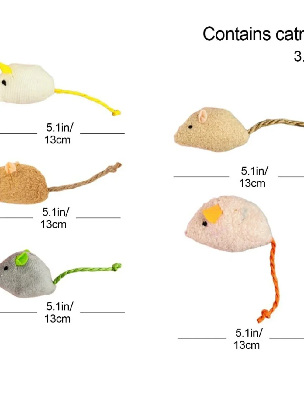 Shudyear cat Toys 5pcs Mouse Toys, Interactive Catnip Animal Toys for Indoor Kit